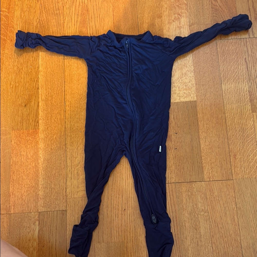 Little Sleepies Solid Navy Zippies